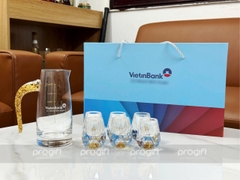 Bộ bình ly rượu vàng lá (quà tặng Vietinbank)
