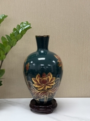 Bình hoa sứ vẽ tay, họa tiết vàng kim - BH 2