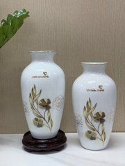 Bình hoa sứ in họa tiết vàng kim - BH 7