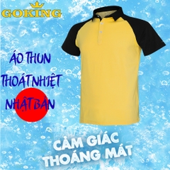 Polo raglan, áo thun thoát nhiệt Nhật Bản GOKING, siêu thoáng mát, thấm hút mồ hôi, đánh bay cơn nóng mùa hè