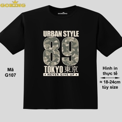 URBAN STYLE 89, mã G107. Áo thun trẻ em in siêu đẹp cho bé trai, bé gái. Áo phông thoát nhiệt GOKING hàng hiệu cao cấp