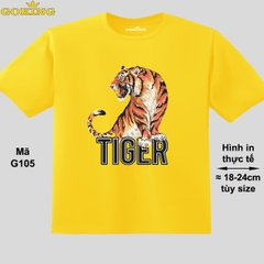 TIGER, mã G105. Áo thun trẻ em in hình hổ cho bé trai, bé gái. Áo phông thoát nhiệt GOKING hàng hiệu cao cấp