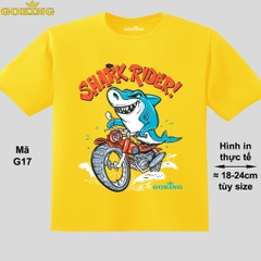 SHARK RIDER, mã G17. Áo thun in Cá Mập siêu đẹp cho bé trai