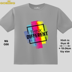 THINK DIFFERENT, mã G66. Áo thun trẻ em in siêu đẹp cho bé trai, bé gái. Áo phông thoát nhiệt GOKING hàng hiệu cao cấp