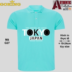 TOKYO JAPAN, mã G27. Áo thun polo Goking, form unisex cho nam nữ, đội nhóm, công ty. Áo phông cổ bẻ đồng phục cao cấp, vải cá sấu 3D