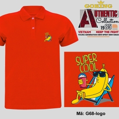 SUPER COOL, mã Logo-G68. Áo thun polo nam nữ, form unisex. Áo phông cổ trụ Goking, vải cá sấu 3D, công nghệ chống nhăn Nhật Bản