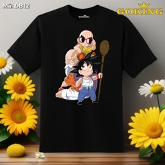 DB12-Đen. Áo thun Dragon Ball cho nam nữ trẻ em. Áo phông 7 Viên Ngọc Rồng siêu đẹp