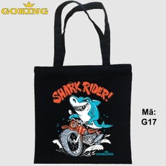 Túi xách in hình Cá Mập, SHARK RIDER, mã G17. Quà tặng cao cấp cho gia đình, nam nữ cặp đôi, hội nhóm, doanh nghiệp