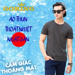 Áo thun cotton đen trơn. Áo phông thoát nhiệt Nhật Bản Goking nam nữ