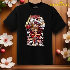 OP2-Đen. Áo thun Đảo Hải Tặc cho nam nữ trẻ em. Áo phông anime OnePiece siêu đẹp