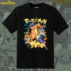 PK6-Đen. Áo thun Pokemon siêu đẹp, form unisex cho nam nữ trẻ em, bé trai gái. Áo phông hàng hiệu Goking