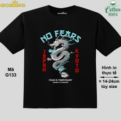 NO FEARS, mã G133. Áo thun trẻ em in hình rồng đẹp cho bé trai. Áo phông thoát nhiệt GOKING hàng hiệu cao cấp