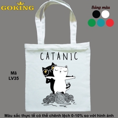 CATANIC, mã LV35. Túi tote siêu đẹp cho gia đình, cặp đôi, công ty, đội nhóm, nam nữ teen trẻ em. Quà tặng ý nghĩa cao cấp