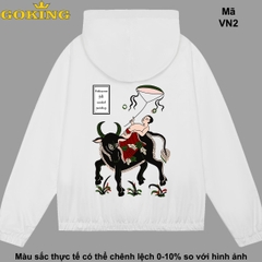 Mục đồng thả diều, mã VN2. Áo khoác gió in hình tranh Đông Hồ siêu đẹp, form unisex cho nam nữ. Quà tặng cao cấp cho doanh nghiệp, gia đình, hội nhóm