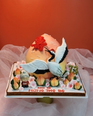 Bánh kem quả đào mừng thọ ông bà