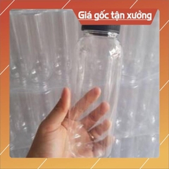 Chai Nhựa vuông Nắp Đen Chai nhựa tròn nắp đen- Chai Nhựa Trà Sữa 330ml  - Nhựa Việt Nhật