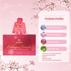 Combo 3 Hộp Nước Uống Hebora Collagen Enrich Damask Rose Water Nhật Bản (Dạng Túi)