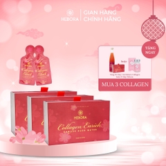 Combo 3 Hộp Nước Uống Hebora Collagen Enrich Damask Rose Water Nhật Bản (Dạng Túi)