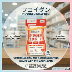 Viên Uống Hỗ Trợ Giảm Mỡ Cân Bằng Đường Huyết AFC Ellagic Acid Nhật Bản 60 Viên