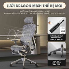 Ghế công thái học full lưới HTD-919 thoáng khí, nâng đỡ chuẩn khoa học theo đường cong sinh lý của cơ thể