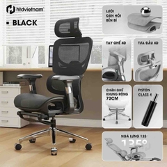 Ghế Công Thái Học Egronomic HTD 909 nâng Đỡ Cột Sống Tối Ưu