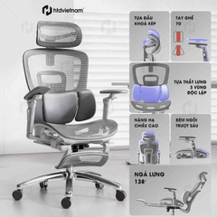 Ghế công thái học HTD-X360 giải pháp bảo vệ cột sống