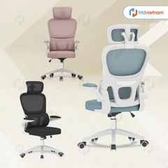 Ghế công thái học HTD-S1 Ghế xoay văn phòng hỗ trợ cột sống nâng hạ ngả lưng lên đến 135 độ