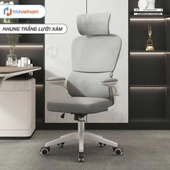 Ghế công thái học HTD-S1 Ghế xoay văn phòng hỗ trợ cột sống nâng hạ ngả lưng lên đến 135 độ