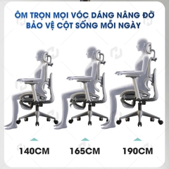 Ghế công thái học full lưới HTD-LS900 Chống đau lưng