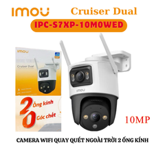 Camera 2 ống kính ngoài trời IMOU IPC-S7XP-10M0WED 5MP+5MP, hồng ngoại 30m, cảnh báo chủ động còi và đèn