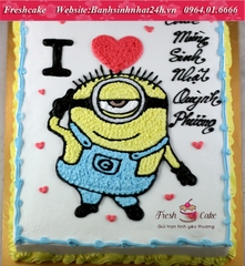 Bánh sinh nhật Minion si tình [MS:1539]