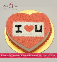 Bánh sinh nhật trái tim tình yêu I Love U [MS:0644]