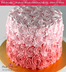Bánh sinh nhật trang trí hoa hồng cốt bánh 18cm, cao 16cm [MS:1861]