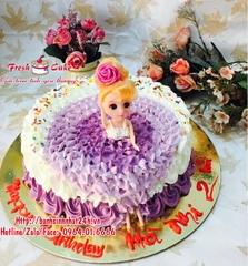 Bánh sinh nhật búp bê - công chúa đẹp cho bé gái [Ms:2157]