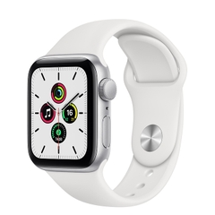 Apple Watch SE GPS Silver Aluminium Case with White Sport Band