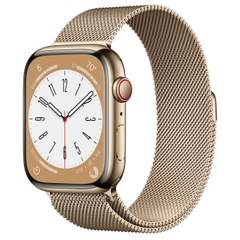 Apple Watch Series 8 GPS + Cellular Gold Stainless Steel Case with Milanese Loop