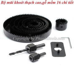 Bộ Mũi Khoét Thạch Cao-Gỗ Mềm 16 Chi Tiết MKTC-01