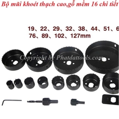 Bộ Mũi Khoét Thạch Cao-Gỗ Mềm 16 Chi Tiết MKTC-01