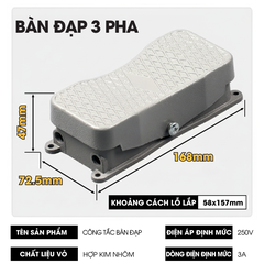 Công tắc bàn đạp chân 2 chiều vỏ nhôm YDT1-101(20)