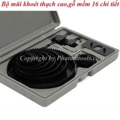 Bộ Mũi Khoét Thạch Cao-Gỗ Mềm 16 Chi Tiết MKTC-01