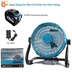 Combo Quạt Tích Điện QTD-01 + Pin 15 Cell