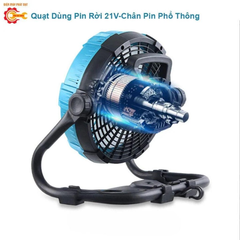 Combo Quạt Tích Điện QTD-01 + Pin 10 Cell