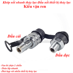 Combo Đầu Đực + Cái Nối Nhanh Thiết Bị Thủy Lực Vặn Ren