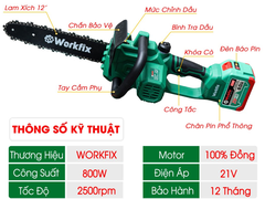 Máy Cưa Xích pin WorkFix MCXPWF-01