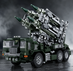 Bộ lắp ghép xe phóng tên lửa phòng không Đồ chơi Lego lắp ráp mô hình xe tên lửa chiến đấu quân sự