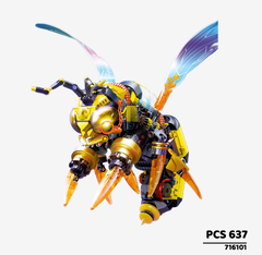 Bộ Xếp Hình Ong Chiến Đấu Mecha Mô hình lắp ráp côn trùng công nghệ ong cơ khí sáng tạo gồm 637 chi tiết cho bé trai.