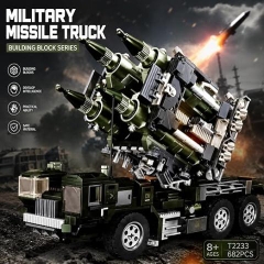 Bộ lắp ghép xe phóng tên lửa phòng không Đồ chơi Lego lắp ráp mô hình xe tên lửa chiến đấu quân sự