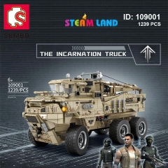 Đồ chơi lego lắp ráp xe tải quân sự 6 bánh, quà tặng bé trai