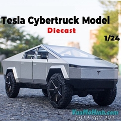 Mô hình xe ô tô bán tải Tesla Cybertruck vỏ kim loại tỉ lệ 1:24 