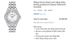 Đồng hồ nữ thạch anh bằng thép không gỉ Bulova Classic Diamond Accents